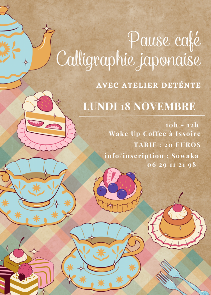 Pause café calligraphie japonaise avec atelier détente_Issoire